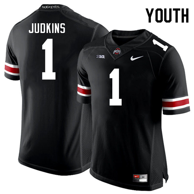 Youth #1 Quinshon Judkins Ohio State Buckeyes College Football Jerseys Stitched-Black